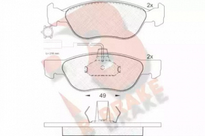 R BRAKE rb1282 -  Комплект тормозных колодок, дисковый тормоз